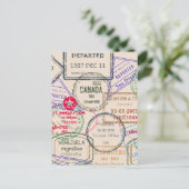 Paspoortzegels reizen briefkaart (Staand voorkant)