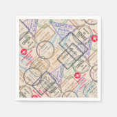 Paspoortzegels reizen servetten (Voorkant)