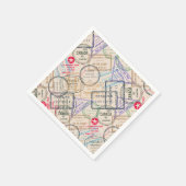 Paspoortzegels reizen servetten (Hoek)