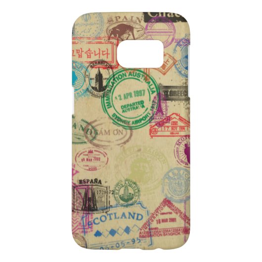 paspoortzegels Samsung Galaxy S7 Hoesje (Achterkant)