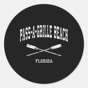 Pass-A-Grille Beach Florida Nautical Crossed Oars Ronde Sticker