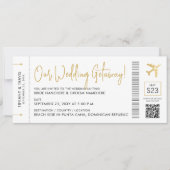 Pass bij instappen met QR-code bestemming bruiloft Kaart (Voorkant)