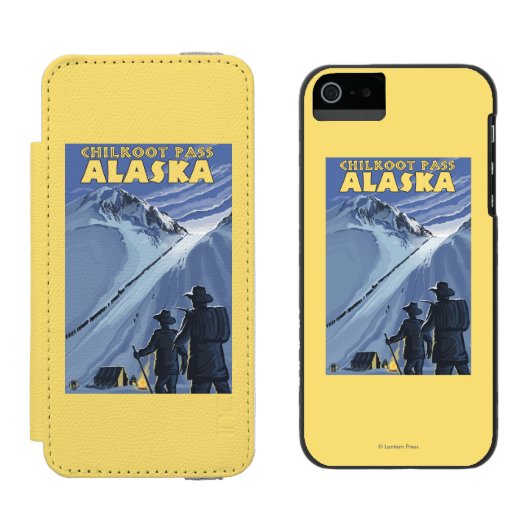 Pass Chilkoot, Alaska Gold Miners Incipio iPhone Portemonnee Hoesje (Naast elkaar)