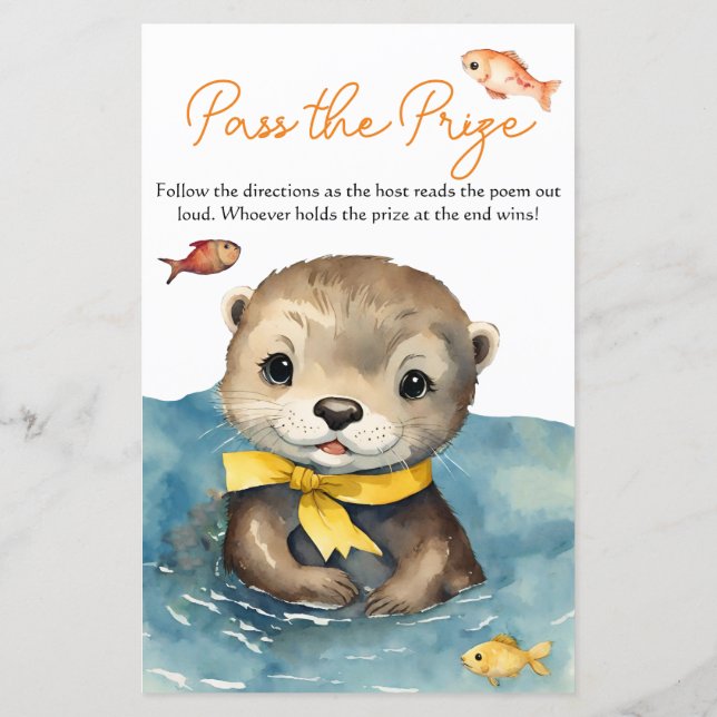Pass de Prize Game Schattigee Baby Otter Baby show (Achterkant)