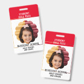 pass école de toilette scolaire Badge (Recto et verso)