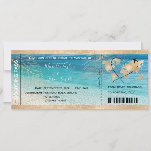 Pass Heart Plane Icon bestemming bruiloft Kaart (Voorkant)