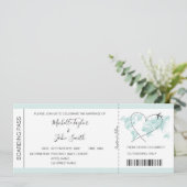 Pass Heart Plane Icon bestemming bruiloft Kaart (Staand voorkant)