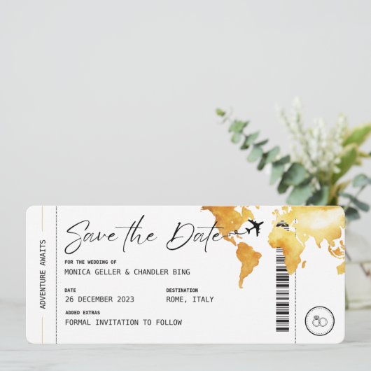 Pass-reis opslaan Datum huwelijk bericht Kaart (Staand voorkant)