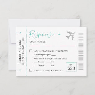 Pass Silver Plane Ticket Destination RSVP Kaartje