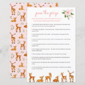 Pass the Prize Baby shower Game Roze Bloemenhert (Voorkant / Achterkant)