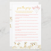 Pass the Prize Baby shower Game - Zwanenprinses (Voorkant / Achterkant)