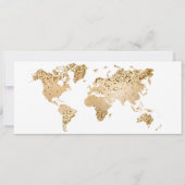 Pass-ticket bestemming bruiloft Gold-plan Kaart (Achterkant)