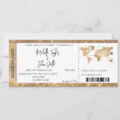 Pass-ticket bestemming bruiloft Gold-plan Kaart (Voorkant)