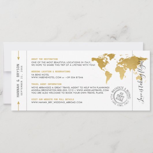 Pass voor instappen Opslaan Datum Gold-Wereldkaart Kaart (Achterkant)