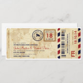 Passage d'Embarquement avion invitation de billet (Devant / Derrière)