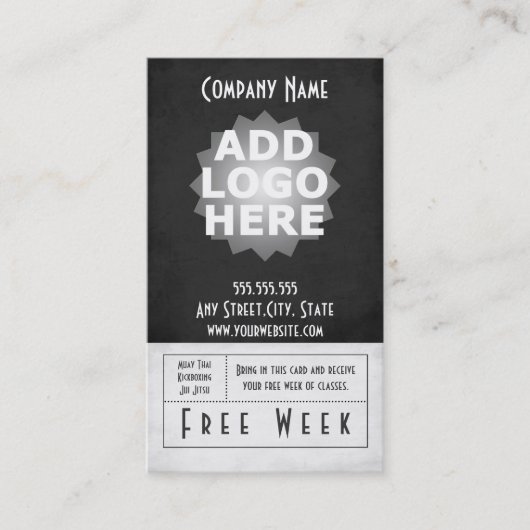 Passage libre de semaine de carte de visite (Devant)