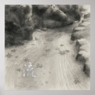 Passage Silencieux – 流 (Flux) — Affiche de Peintur
