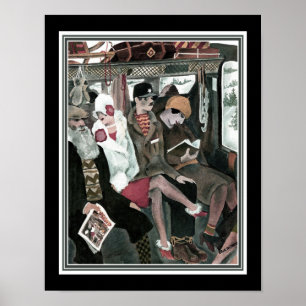 "Passagers de train" 1922 Art Déco