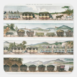 Passagiers en vracht op de eerste Franse lijn Vierkante Sticker