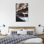 Passagiersauto's met houten muren op het Le Mastro Canvas Afdruk (Insitu (Slaapkamer))