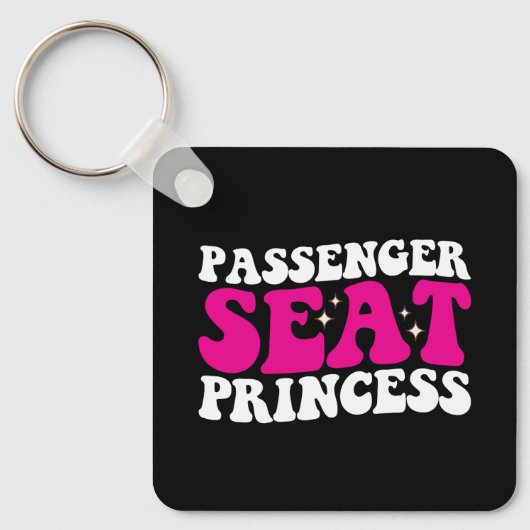 Passagiersstoel Prinses Meisje Auto Groovy Retro Sleutelhanger (Voorkant)