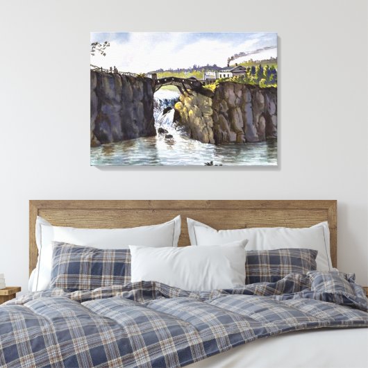 Passaic Herfsten in New Jersey, fijn kunstschilder Canvas Afdruk (Insitu (Slaapkamer))