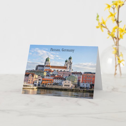 Passau, Duitse cityscape-foto Kaart (Gele Bloem)