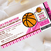 Passe Basket Rose Billets Invitation Anniversaire