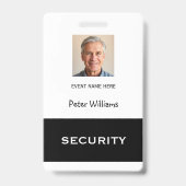 Passe de badge photo de sécurité d'événement (Arrière)