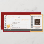 Passe d'embarquement Lin Faire-part de mariage pap (Devant / Derrière)