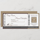 Passe d'embarquement Linen Faire-part de mariage B (Devant / Derrière)
