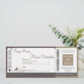 Passe d'embarquement Linen Faire-part de mariage B (Debout devant)