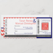 Passe d'embarquement Linen Faire-part de mariage C (Devant / Derrière)