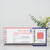 Passe d'embarquement Linen Faire-part de mariage C (Debout devant)