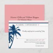 Passe d'embarquement RSVP Marine Bleu et rose pâle (Devant / Derrière)