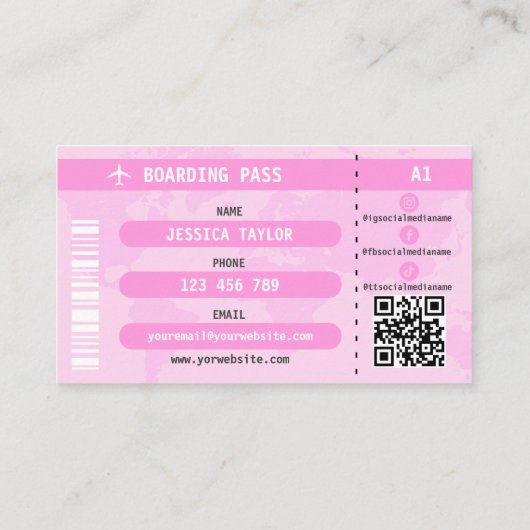 Passe Pink Parties scintillant Passport Carte du m (Dos)