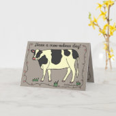 "Passe une journée Moo-velous !" Carte de voeux de (Fleur jaune)