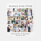 Passen getrouwd 30 Fotocollage Witte bruiloft Fleece Deken (Voorkant)