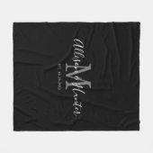 Passen getrouwd Black White Hand Lettert Script Na Fleece Deken (Voorkant (Horizontaal))