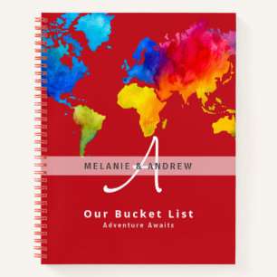 Passen getrouwd BUCKET LIST World Travel Map Thema Notitieboek
