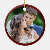 Passen getrouwd eerste kerst getrouwd foto keramisch ornament (Achterkant)