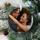 Passen getrouwd Eerste Kerstmis Tartan | Holiday-f Ornament