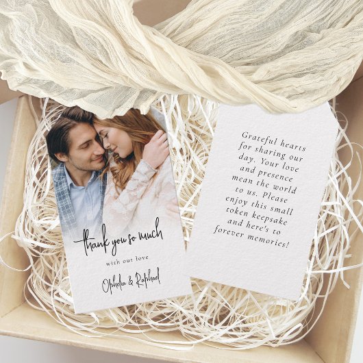 Passen getrouwd foto overlay script bruiloft dank cadeaulabel