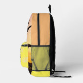 Passen getrouwd geel & zwart Modern Monogram huwel Bedrukte Rugzak (Rechts)