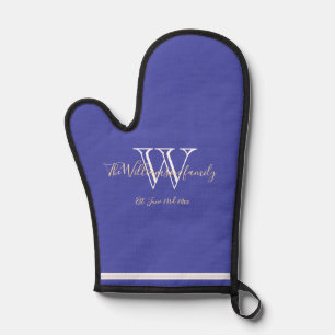 Passen getrouwd Gift Monogram Familienaam Chic Bla Ovenwant