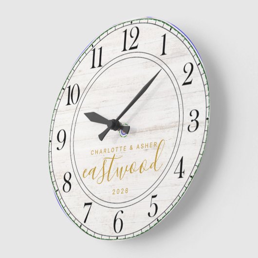 Passen getrouwd Gouden Monogram Bruiloft Grote Klok (Hoek)