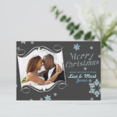 Passen getrouwd kerstfotokaart kaart (Staand voorkant)