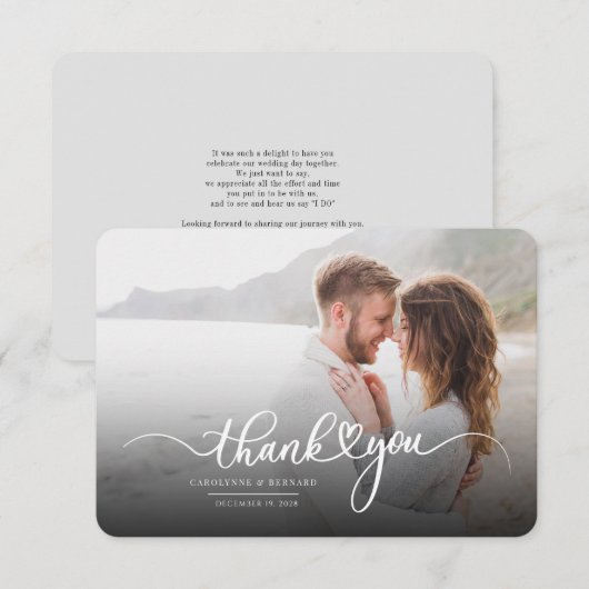 Passen getrouwd Matig paar foto Hartelijk dank (Voorkant / Achterkant)