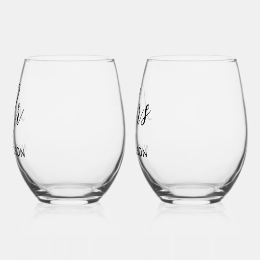 Passen getrouwd Mr & Mrs Wijnglas Zonder Voet (Links)