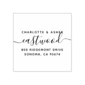 Passen getrouwd Script Monogram Retouradres Rubberstempel (Afrduk)